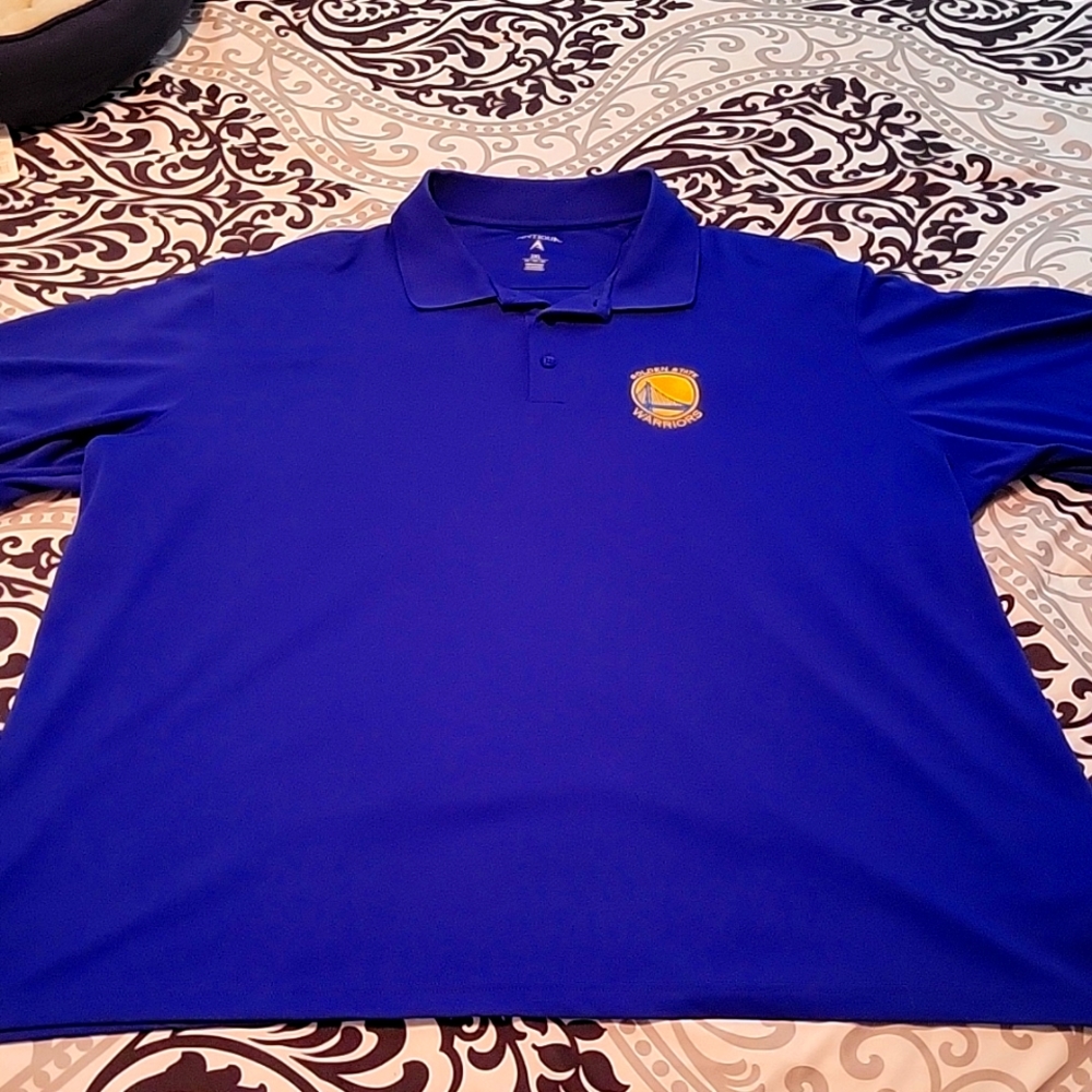 3XL Antigua Golden State Warriors GSW NBA Blue Polo Short Sleeve